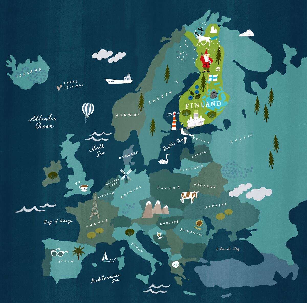 Europe Finland map